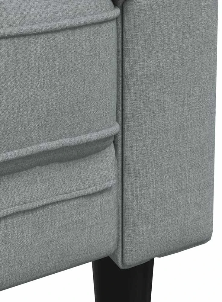 Trivietė chesterfield sofa, šviesiai pilkos spalvos, audinys