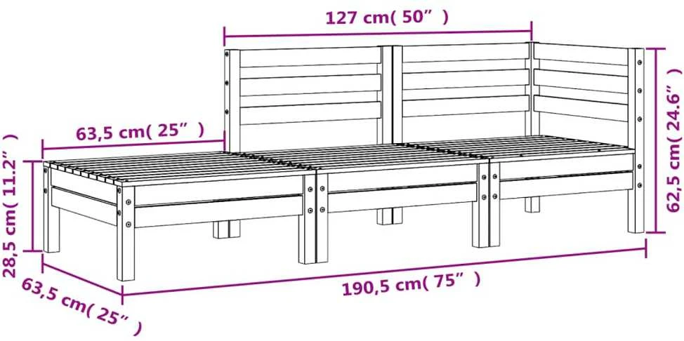 Trivietė sodo sofa, douglas eglės medienos masyvas