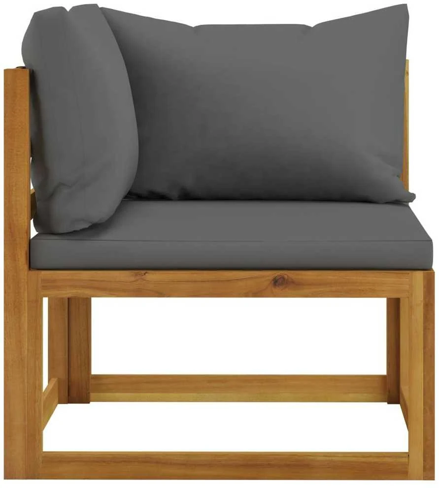 Trivietė sodo sofa su pagalvėlėmis, akacijos medienos masyvas