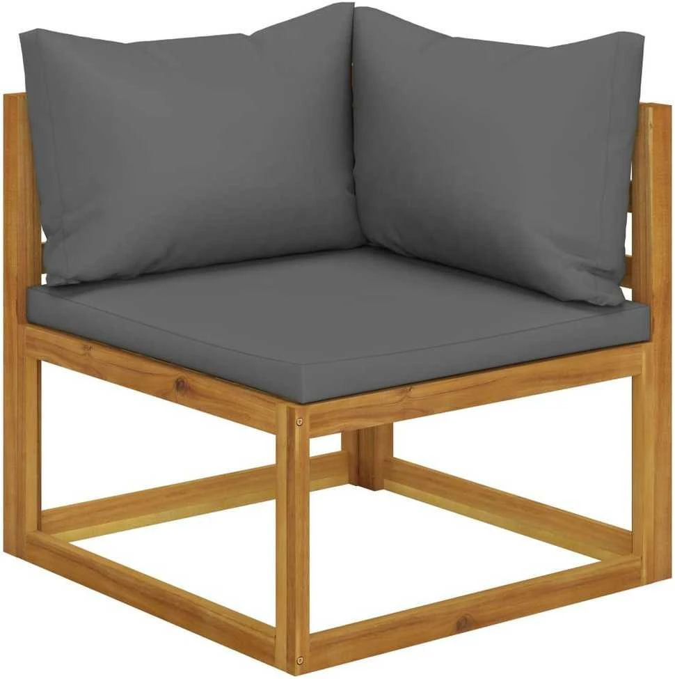 Trivietė sodo sofa su pagalvėlėmis, akacijos medienos masyvas