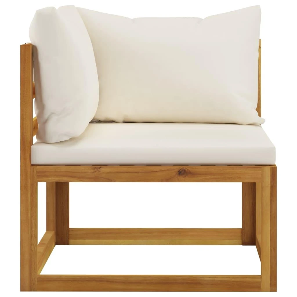 Trivietė sodo sofa su pagalvėlėmis, kreminė, akacijos masyvas
