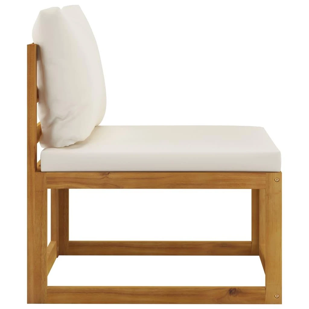 Trivietė sodo sofa su pagalvėlėmis, kreminė, akacijos masyvas