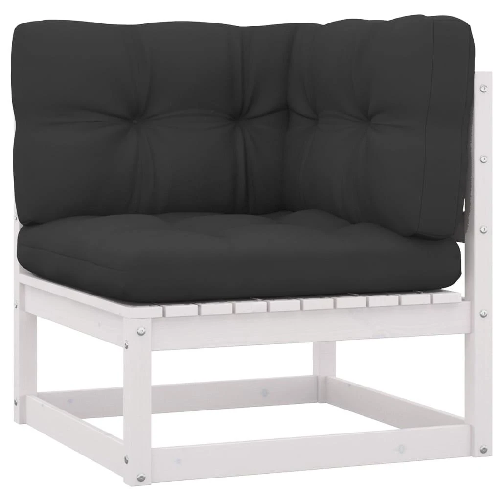 Trivietė sodo sofa su pagalvėlėmis, pušies medienos masyvas