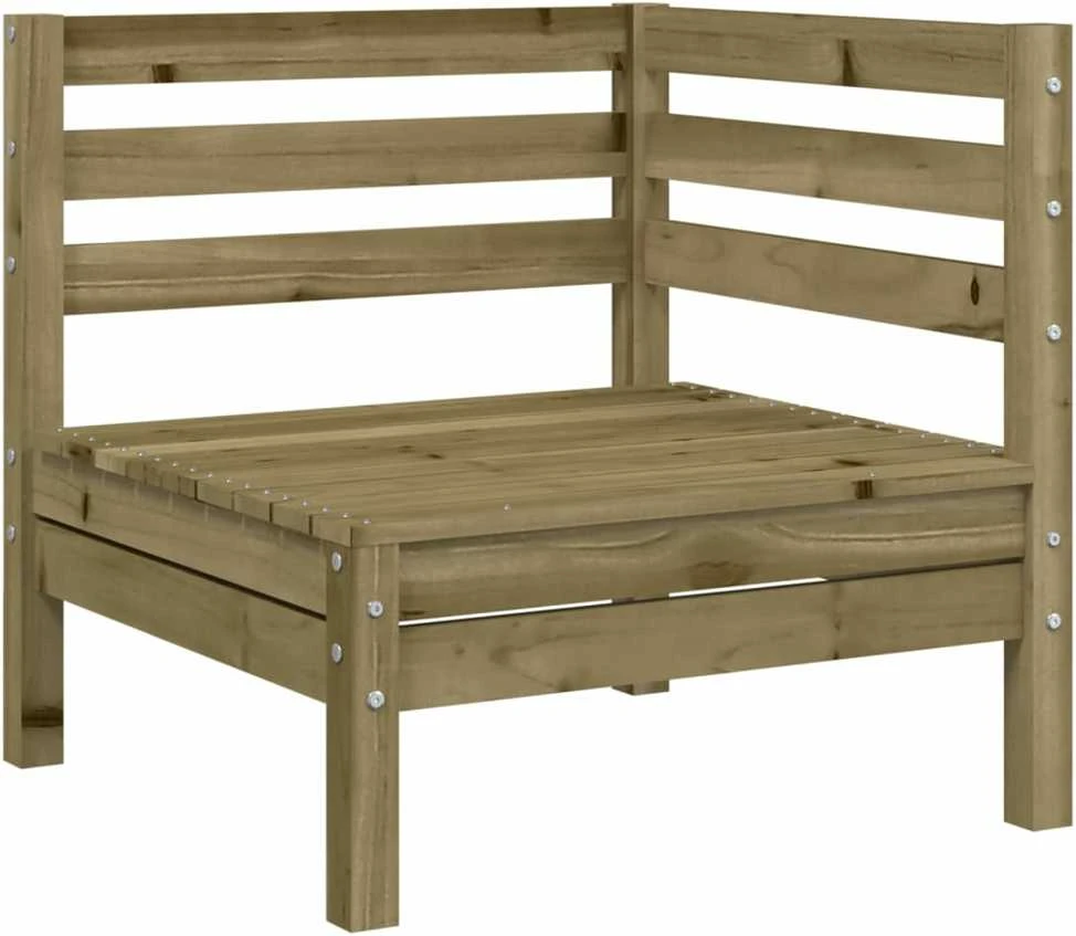Trivietė sodo sofa su pakoja, impregnuota pušies mediena