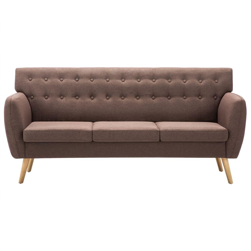 Trivietė sofa, audinio apmušalas, 172x70x82cm, ruda