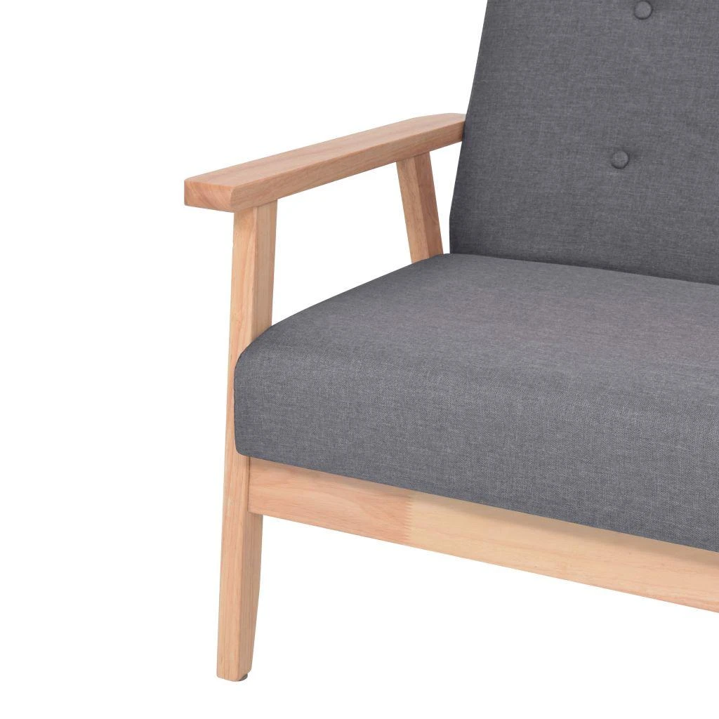 Trivietė sofa, tamsiai pilkos spalvos, audinys