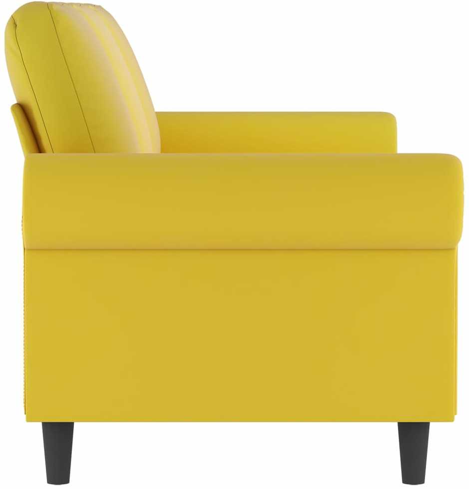 Trivietė sofa, geltonos spalvos, 180cm, aksomas