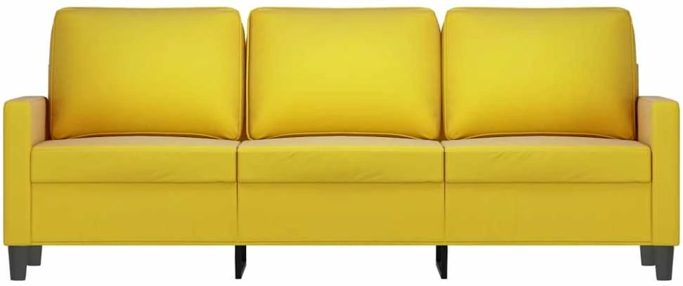 Trivietė sofa, geltonos spalvos, 180cm, aksomas