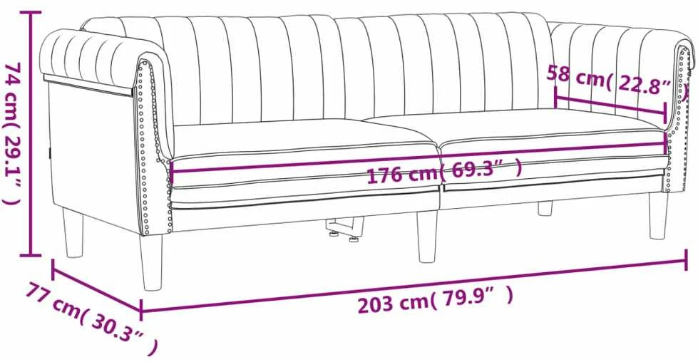 Trivietė sofa, geltonos spalvos, aksomas