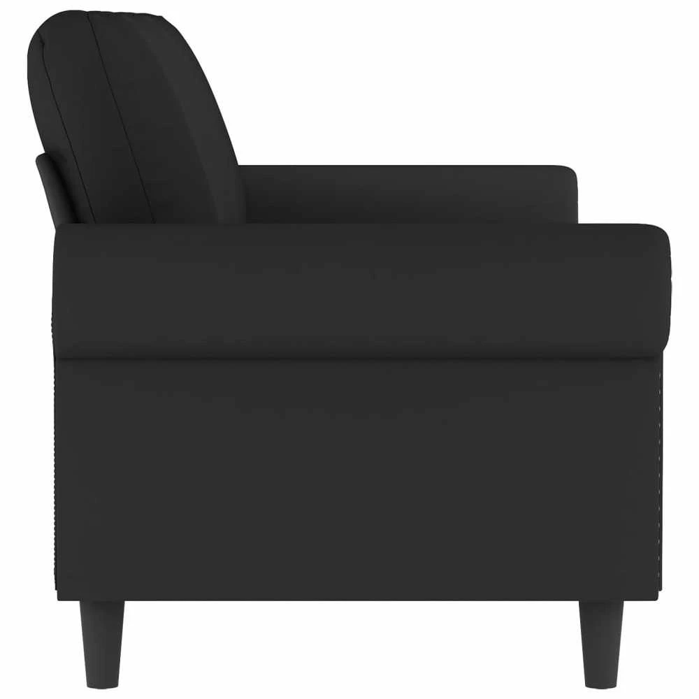 Trivietė sofa, juodos spalvos, 180cm, aksomas