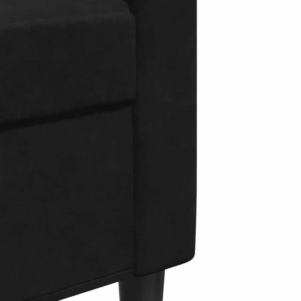 Trivietė sofa, juodos spalvos, 180cm, aksomas