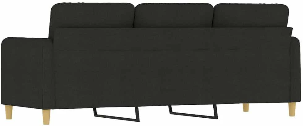 Trivietė sofa, juodos spalvos, 180cm, audinys