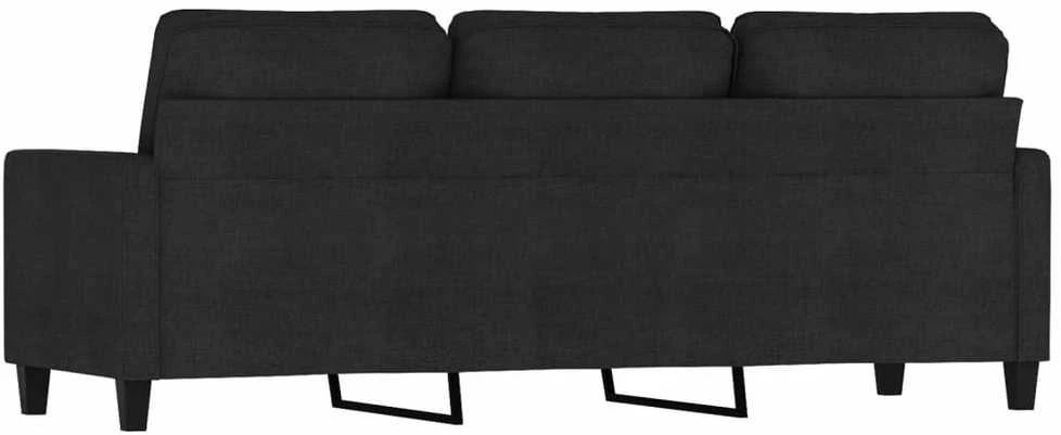 Trivietė sofa, juodos spalvos, 180cm, audinys