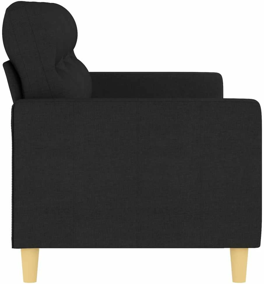 Trivietė sofa, juodos spalvos, 180cm, audinys