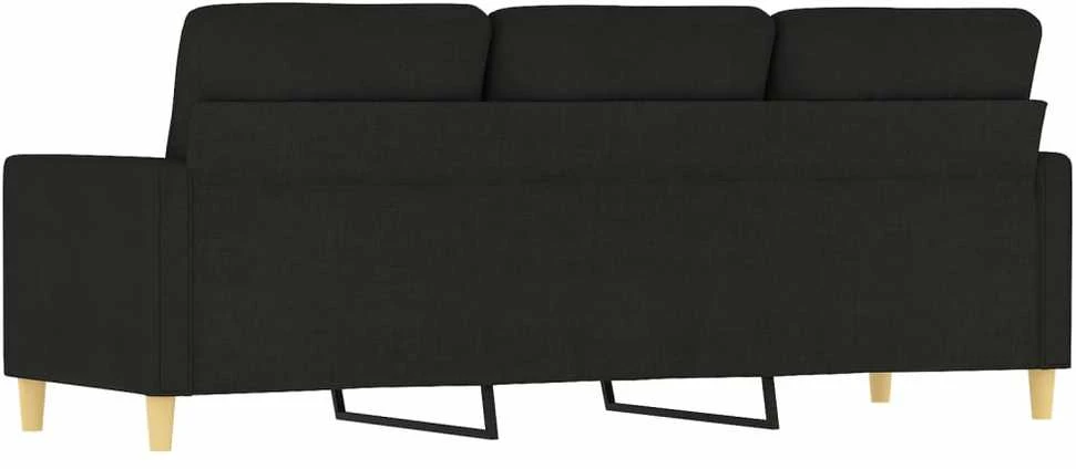 Trivietė sofa, juodos spalvos, 180cm, audinys
