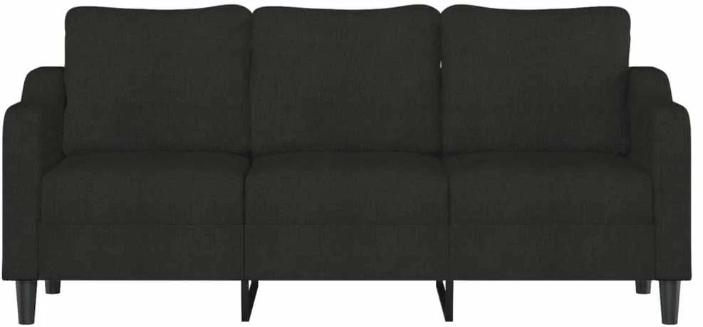 Trivietė sofa, juodos spalvos, 180cm, audinys