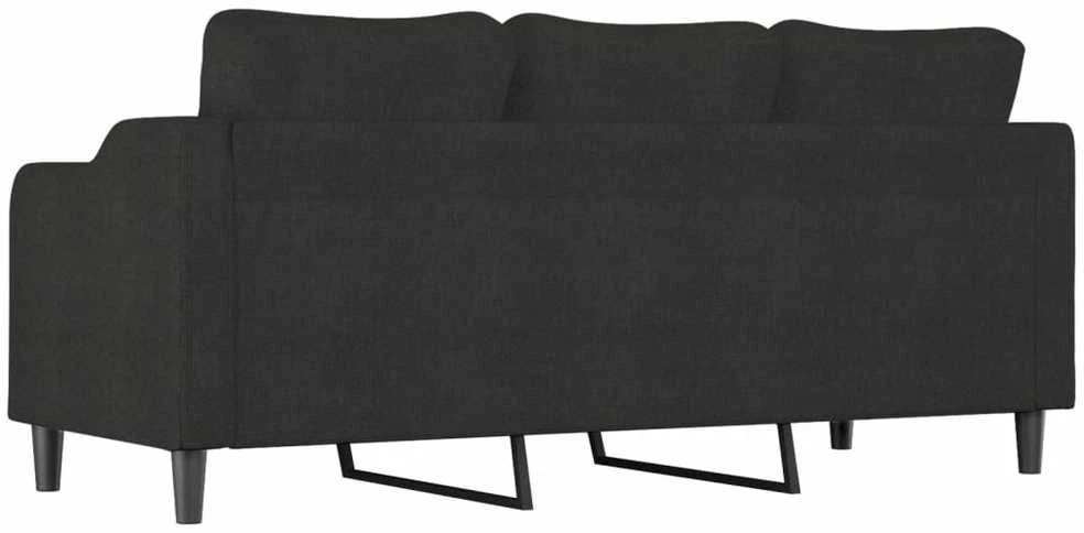 Trivietė sofa, juodos spalvos, 180cm, audinys