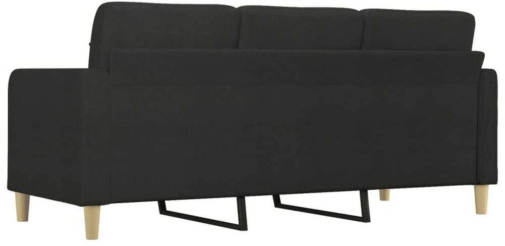 Trivietė sofa, juodos spalvos, 180cm, audinys