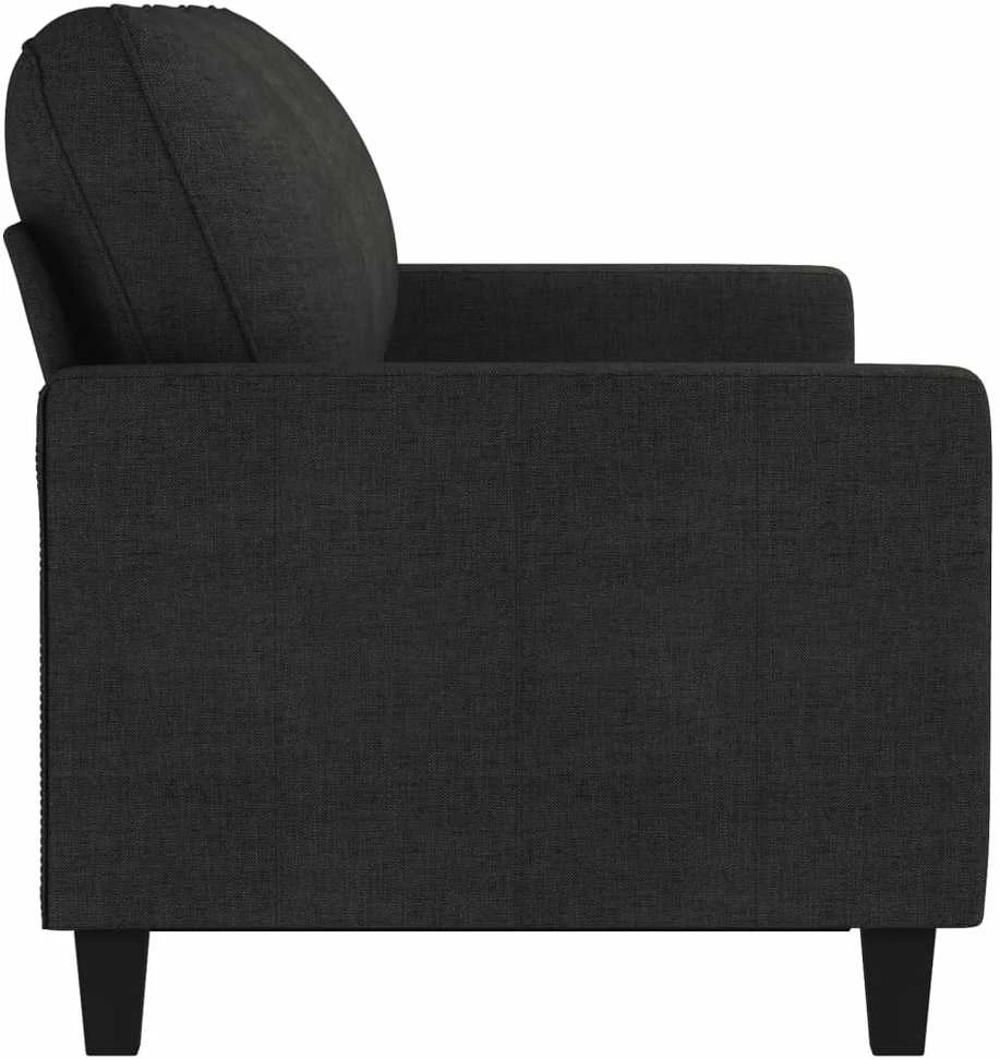 Trivietė sofa, juodos spalvos, 180cm, audinys