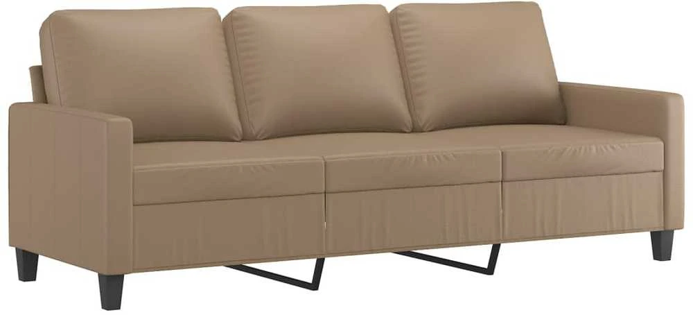 Trivietė sofa, kapučino spalvos, 180cm, dirbtinė oda