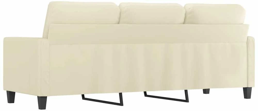 Trivietė sofa, kreminės spalvos, 180cm, dirbtinė oda