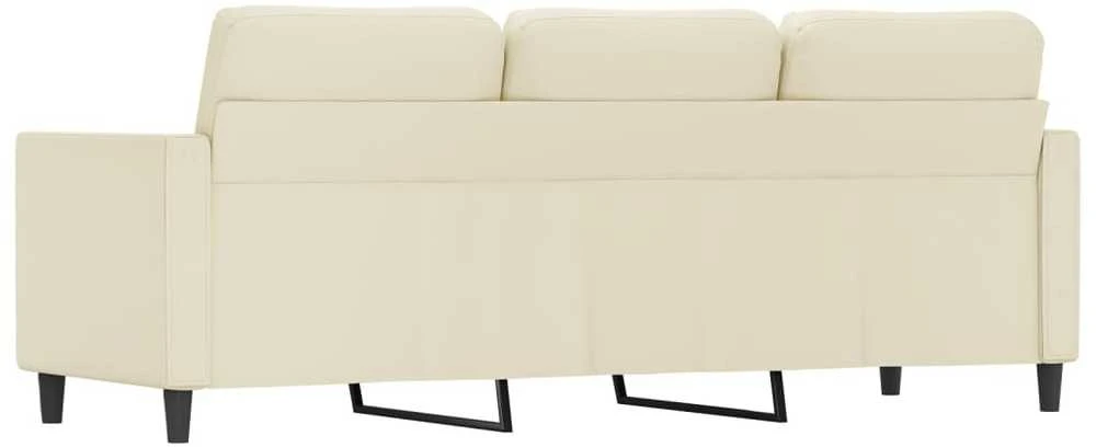 Trivietė sofa, kreminės spalvos, 180cm, dirbtinė oda