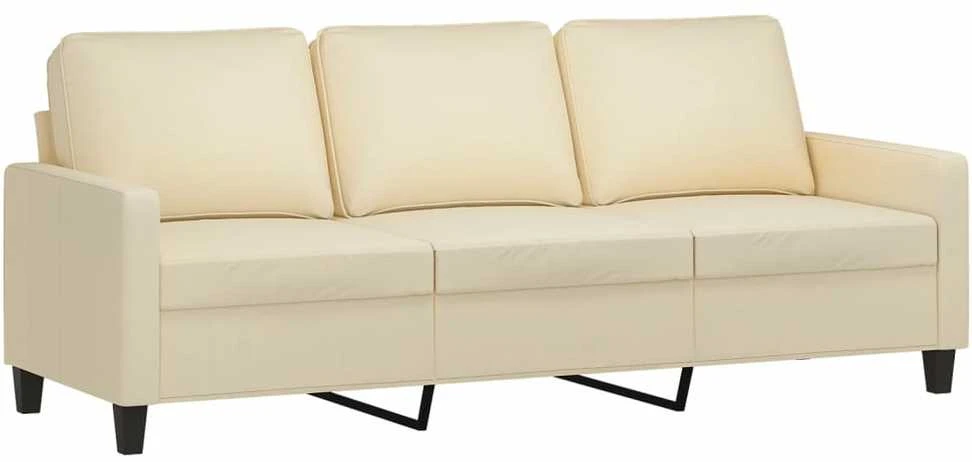 Trivietė sofa, kreminės spalvos, 180cm, audinys