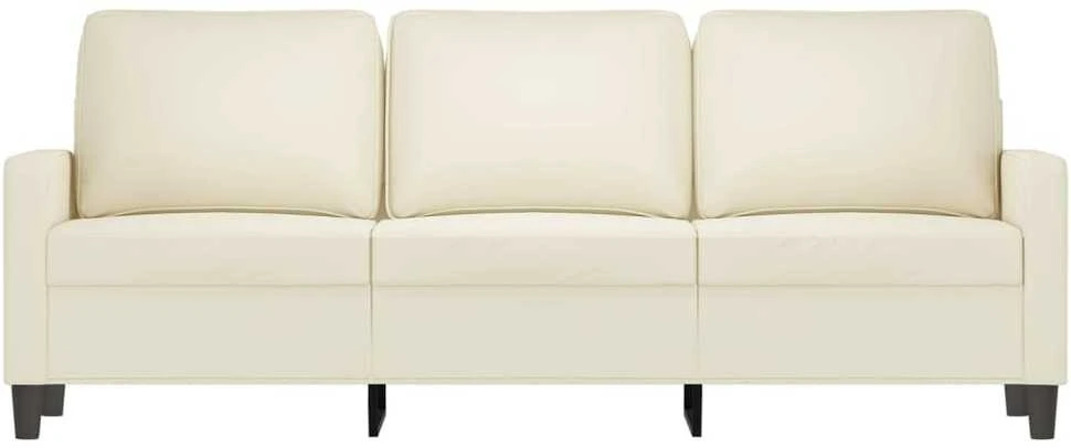 Trivietė sofa, kreminės spalvos, 180cm, aksomas