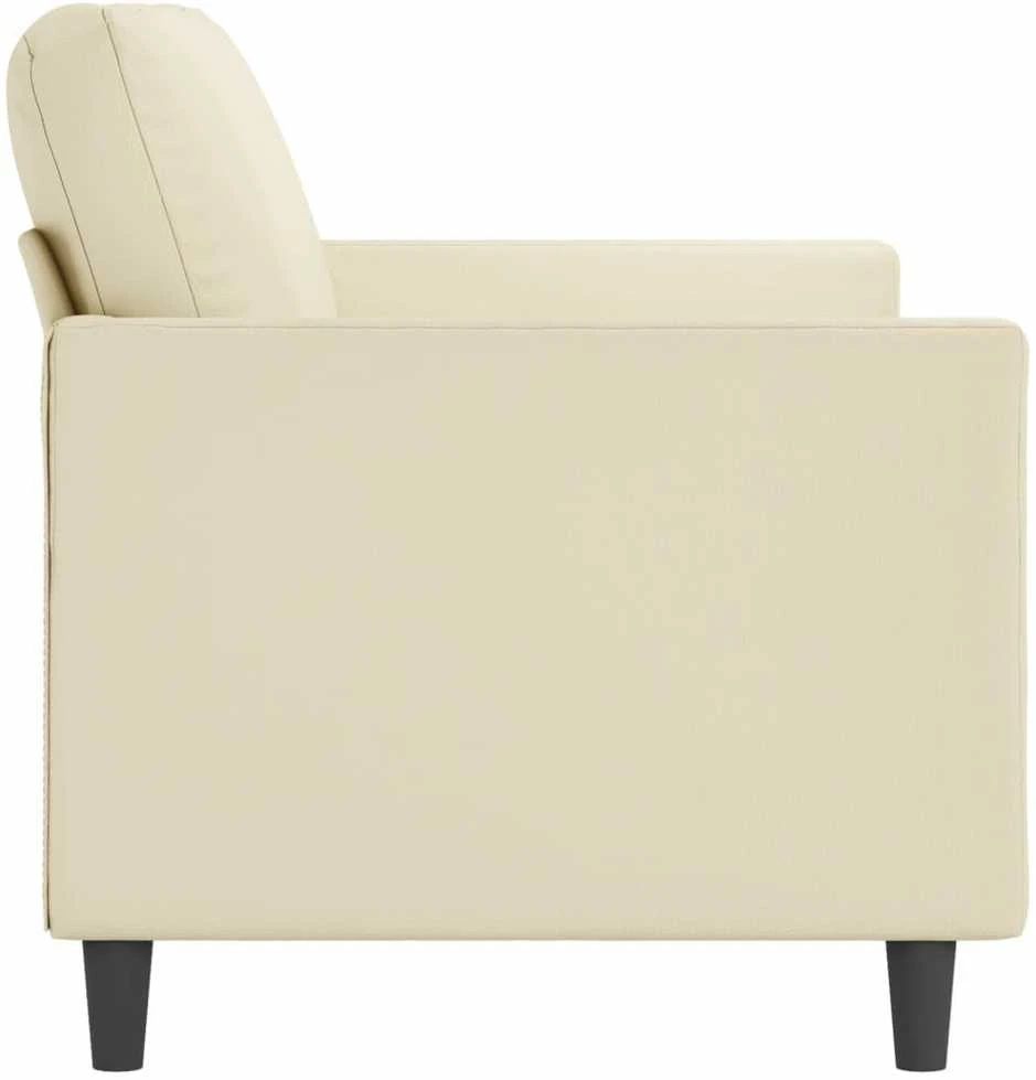 Trivietė sofa, kreminės spalvos, 180cm, dirbtinė oda