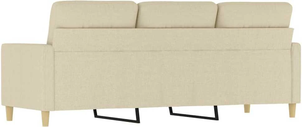 Trivietė sofa, kreminės spalvos, 180cm, audinys