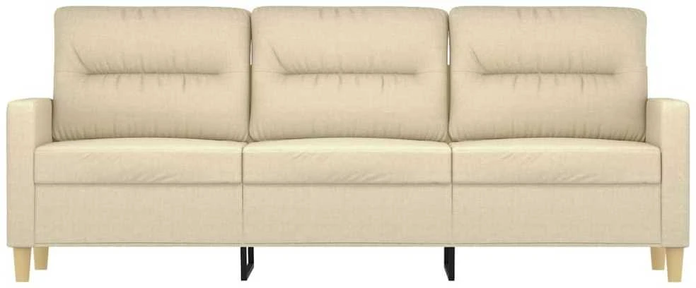 Trivietė sofa, kreminės spalvos, 180cm, audinys