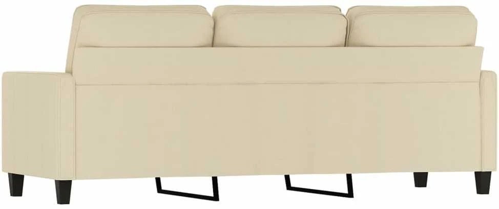 Trivietė sofa, kreminės spalvos, 180cm, audinys