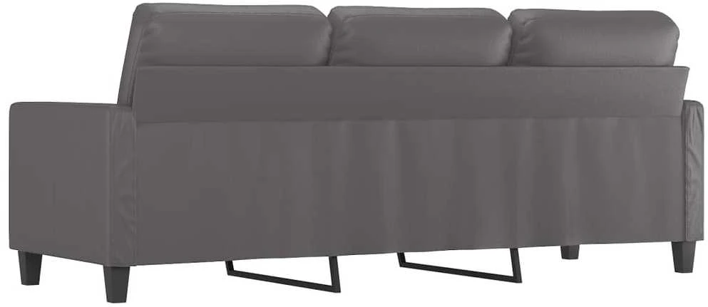 Trivietė sofa, pilkos spalvos, 180cm, dirbtinė oda