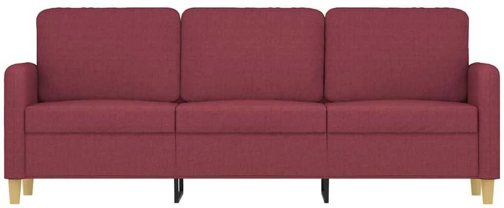 Trivietė sofa, raudonojo vyno spalvos, 180cm, audinys
