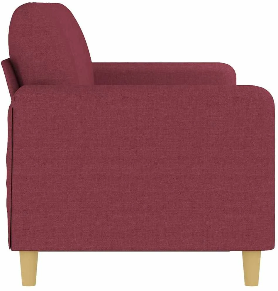 Trivietė sofa, raudonojo vyno spalvos, 180cm, audinys