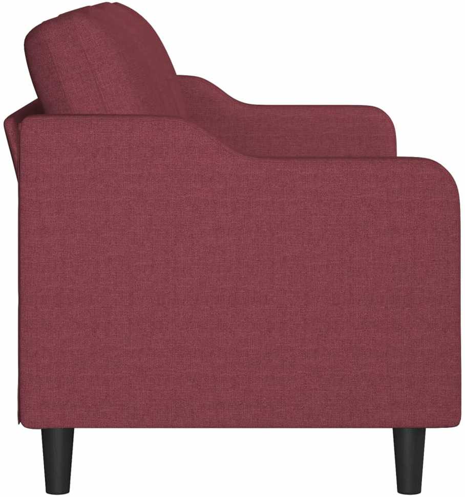 Trivietė sofa, raudonojo vyno spalvos, 180cm, audinys