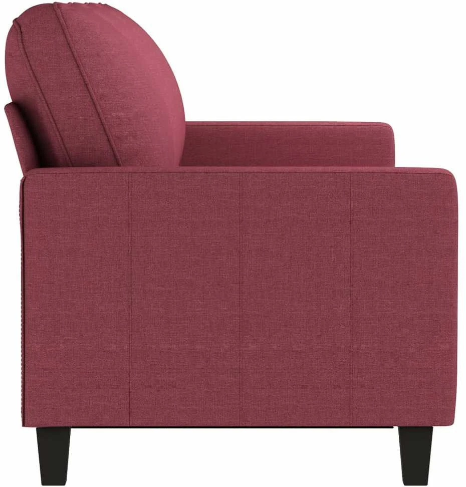Trivietė sofa, raudonojo vyno spalvos, 180cm, audinys
