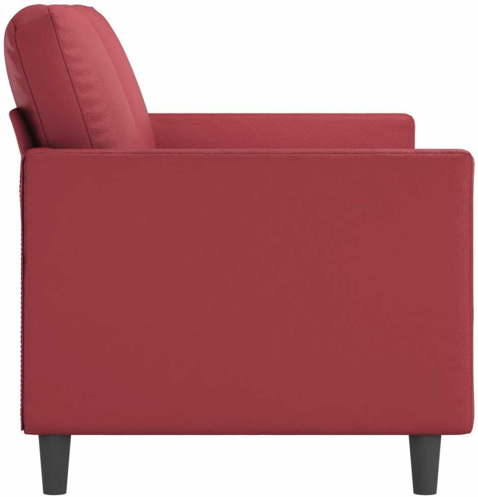 Trivietė sofa, raudonojo vyno spalvos, 180cm, dirbtinė oda