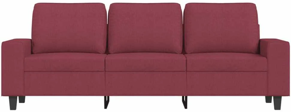 Trivietė sofa, raudonojo vyno spalvos, 180cm, audinys