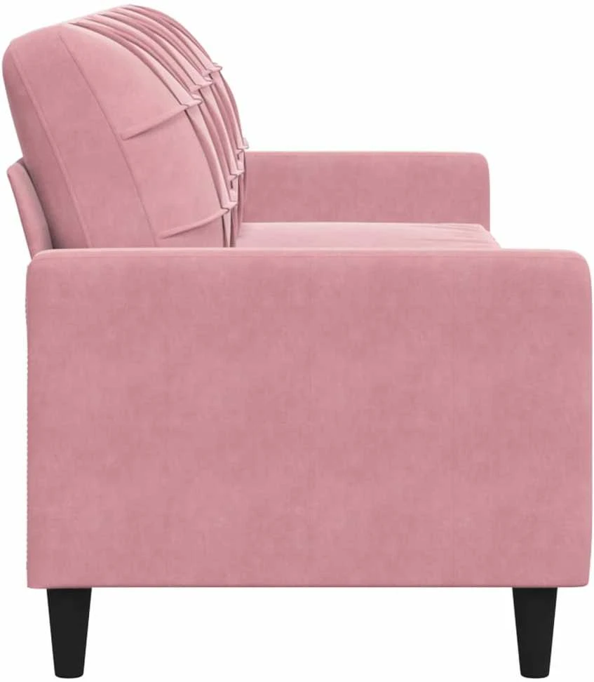 Trivietė sofa, rožinės spalvos, 210cm, audinys