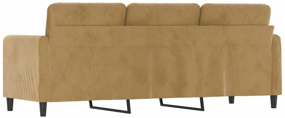 Trivietė sofa, rudos spalvos, 180cm, aksomas