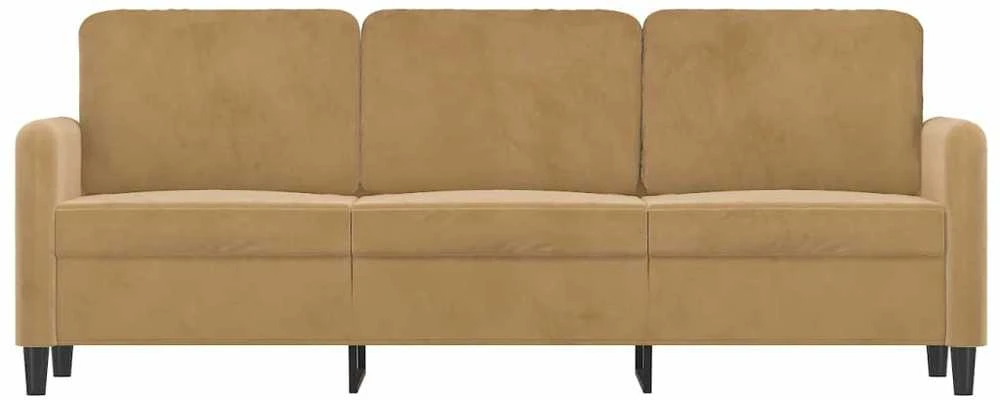 Trivietė sofa, rudos spalvos, 180cm, aksomas