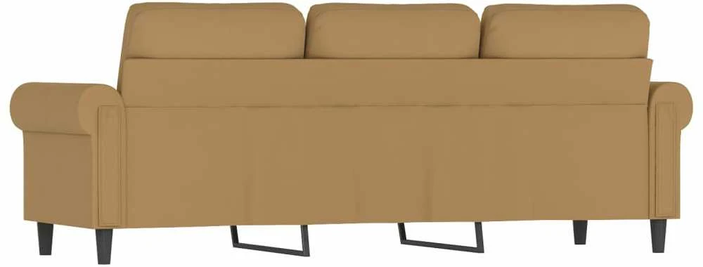 Trivietė sofa, rudos spalvos, 180cm, aksomas