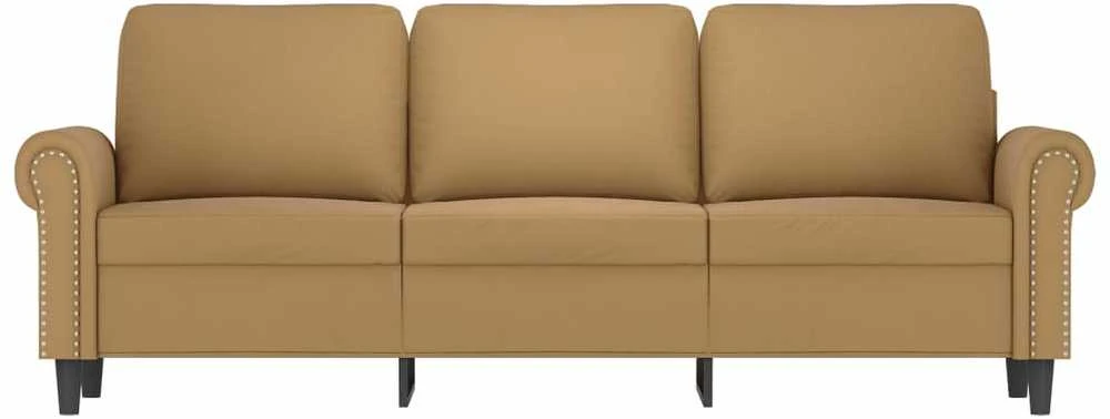 Trivietė sofa, rudos spalvos, 180cm, aksomas