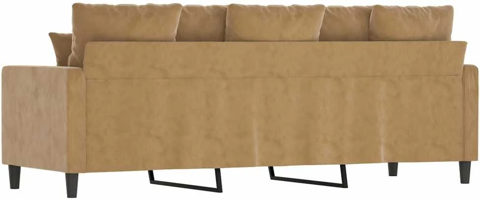 Trivietė sofa, rudos spalvos, 180cm, aksomas