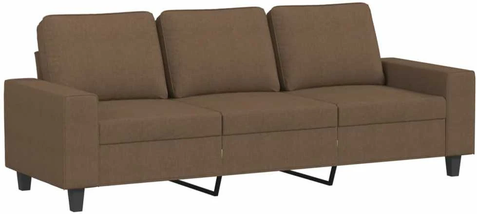 Trivietė sofa, rudos spalvos, 180cm, audinys