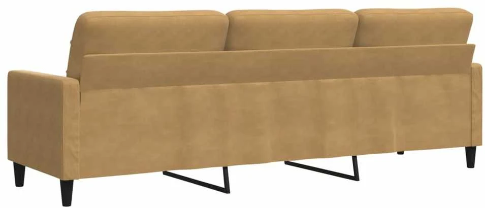 Trivietė sofa, rudos spalvos, 210cm, aksomas
