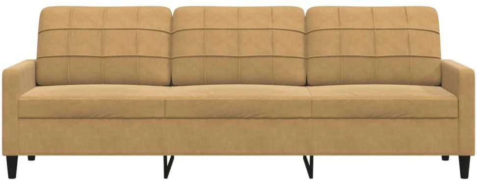 Trivietė sofa, rudos spalvos, 210cm, aksomas