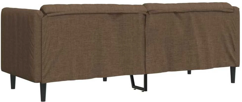 Trivietė sofa, rudos spalvos, dirbtinė versta oda