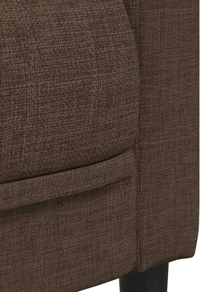 Trivietė sofa, rudos spalvos, dirbtinė versta oda
